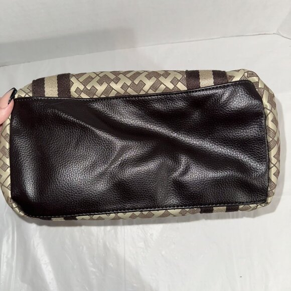 Tommy Hilfiger Brown & Beige Logo Tote Bag With Double Handles - Picture 6 of 8